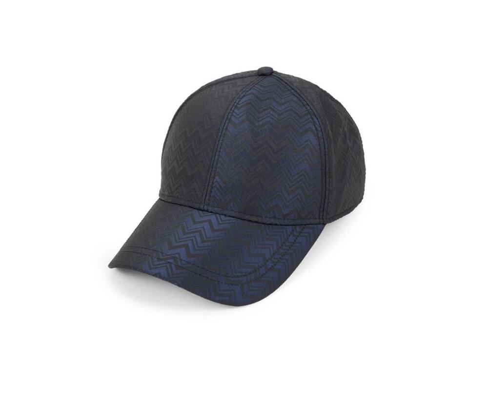 $395 NWT Missoni Chevron Jacquard Navy Woven Silk Blend Baseball Cap Adjustable